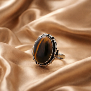 Tiger Eye Gemstone Adjustable Ring