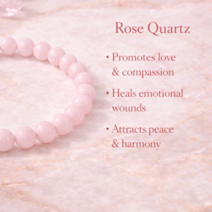 Rose Quartz Bracelet for Women Men's Gifts - Protection Healing Crystal Bracelet - 8mm Gemstone Beaded Adjustable