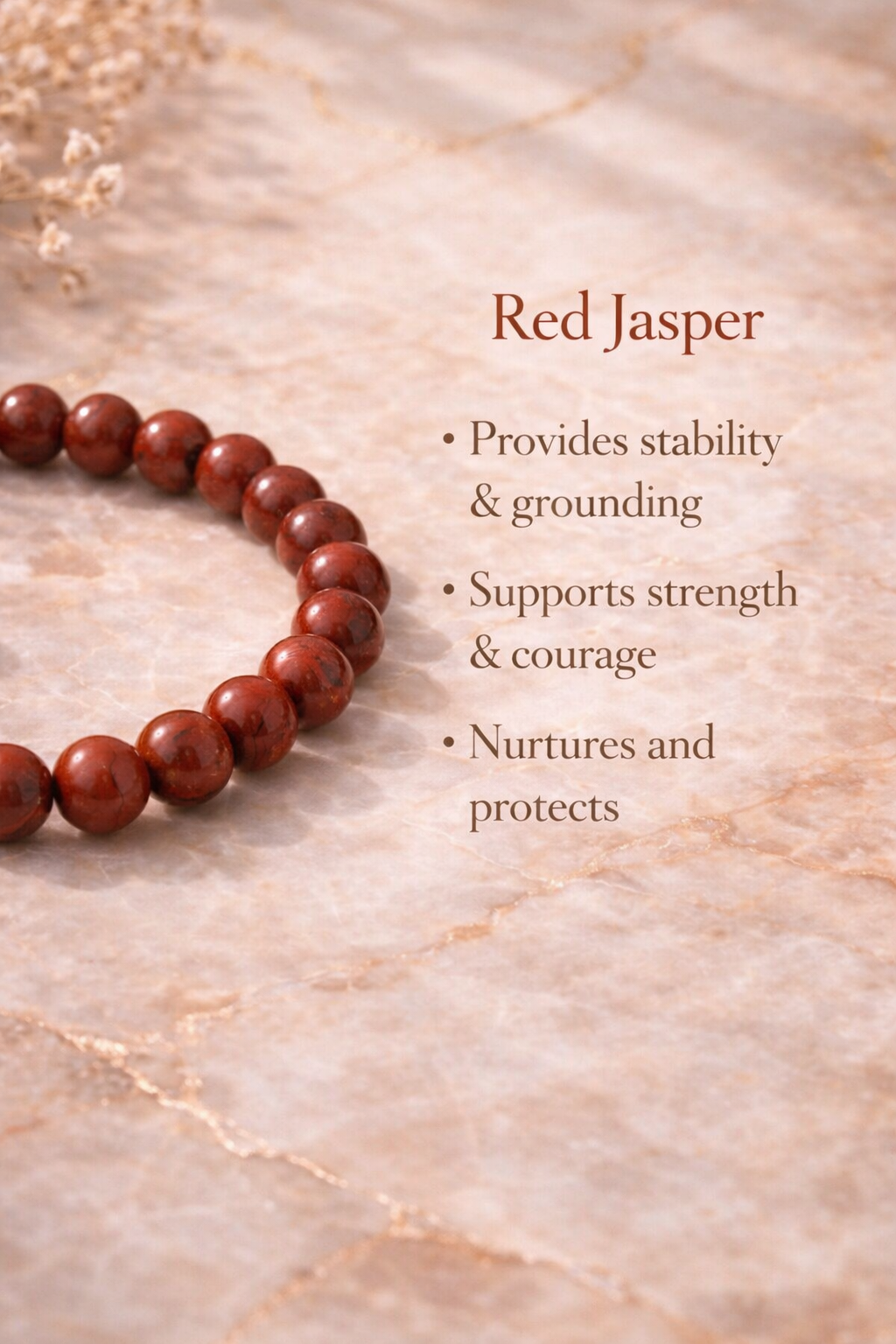 Red Jasper Bracelet for Women Men's Gifts - Protection Healing Crystal Bracelet - 8mm Gemstone Beaded Adjustable - Image 2