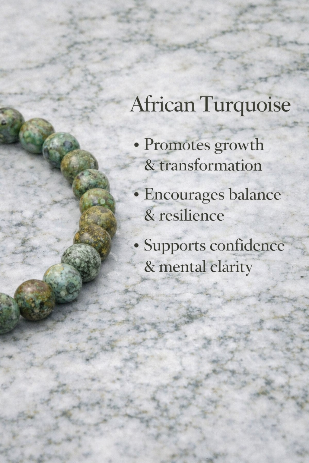 African Turquoise Bracelet for Women Men's Gifts - Protection Healing Crystal Bracelet - 8mm Gemstone Beaded Adjustable - Image 3