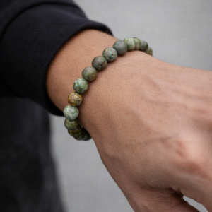 African Turquoise Bracelet for Women Men's Gifts - Protection Healing Crystal Bracelet - 8mm Gemstone Beaded Adjustable