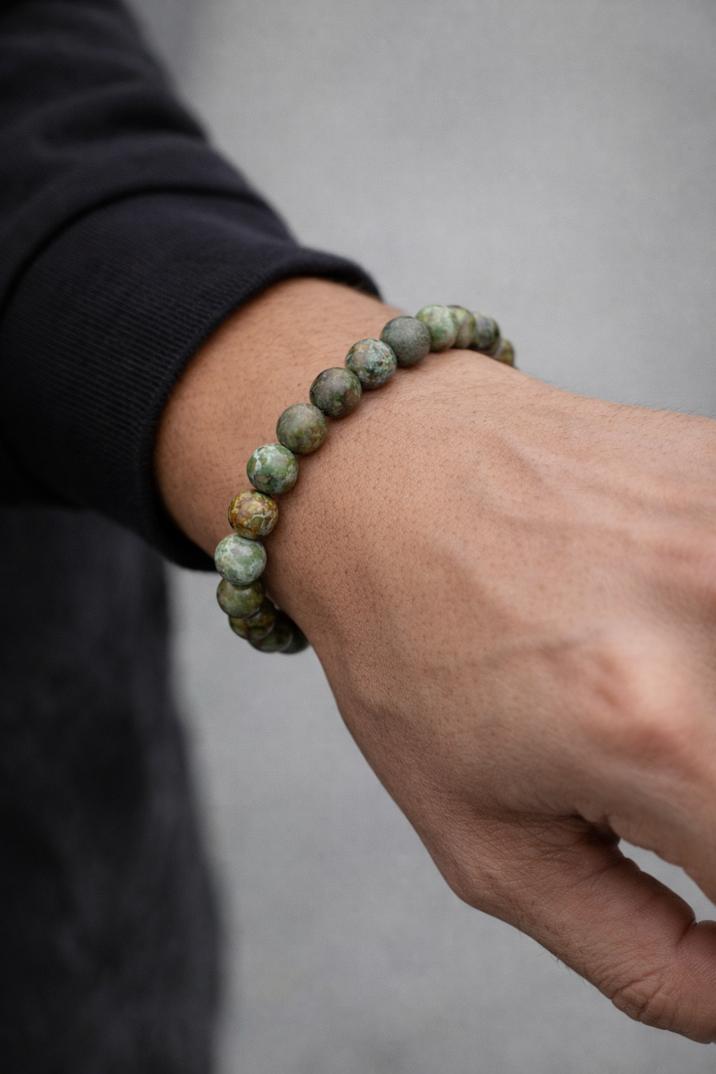 African Turquoise Bracelet for Women Men's Gifts - Protection Healing Crystal Bracelet - 8mm Gemstone Beaded Adjustable - Image 2