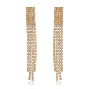 Women's Rose Gold Color Long Danglers Earrings for Women Party Wear