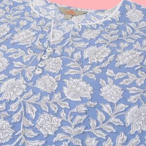 Women's Rayon Floral Printed Straight Short Kurti Set